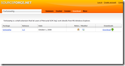 SourceForge Mercurial/TortoiseHg site